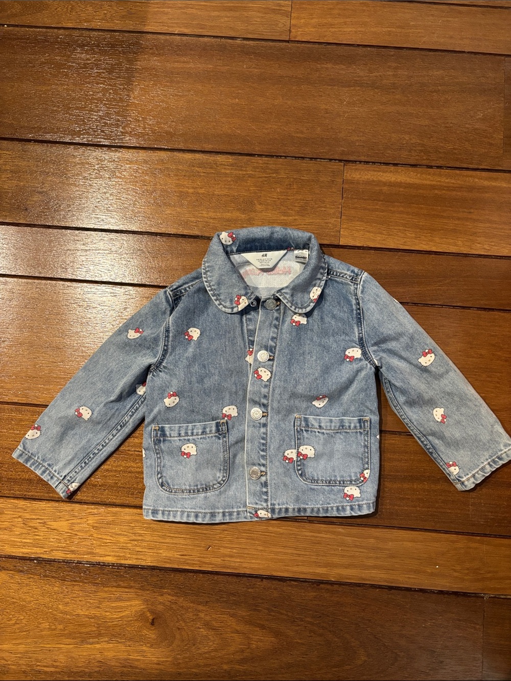 H&M Sanrio Hello Kitty Denim Jean Jacket with Snap Buttons 4T